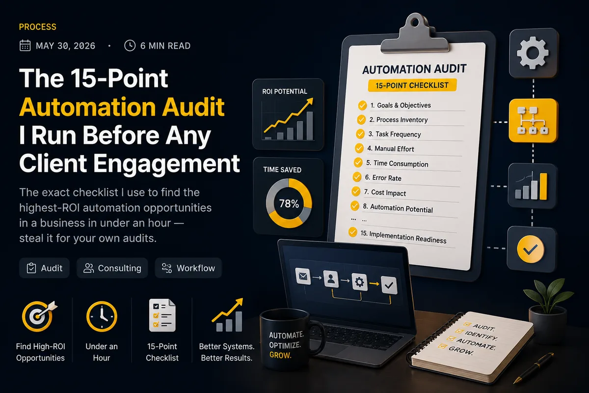 The 15-Point Automation Audit I Run Before Any Client Engagement