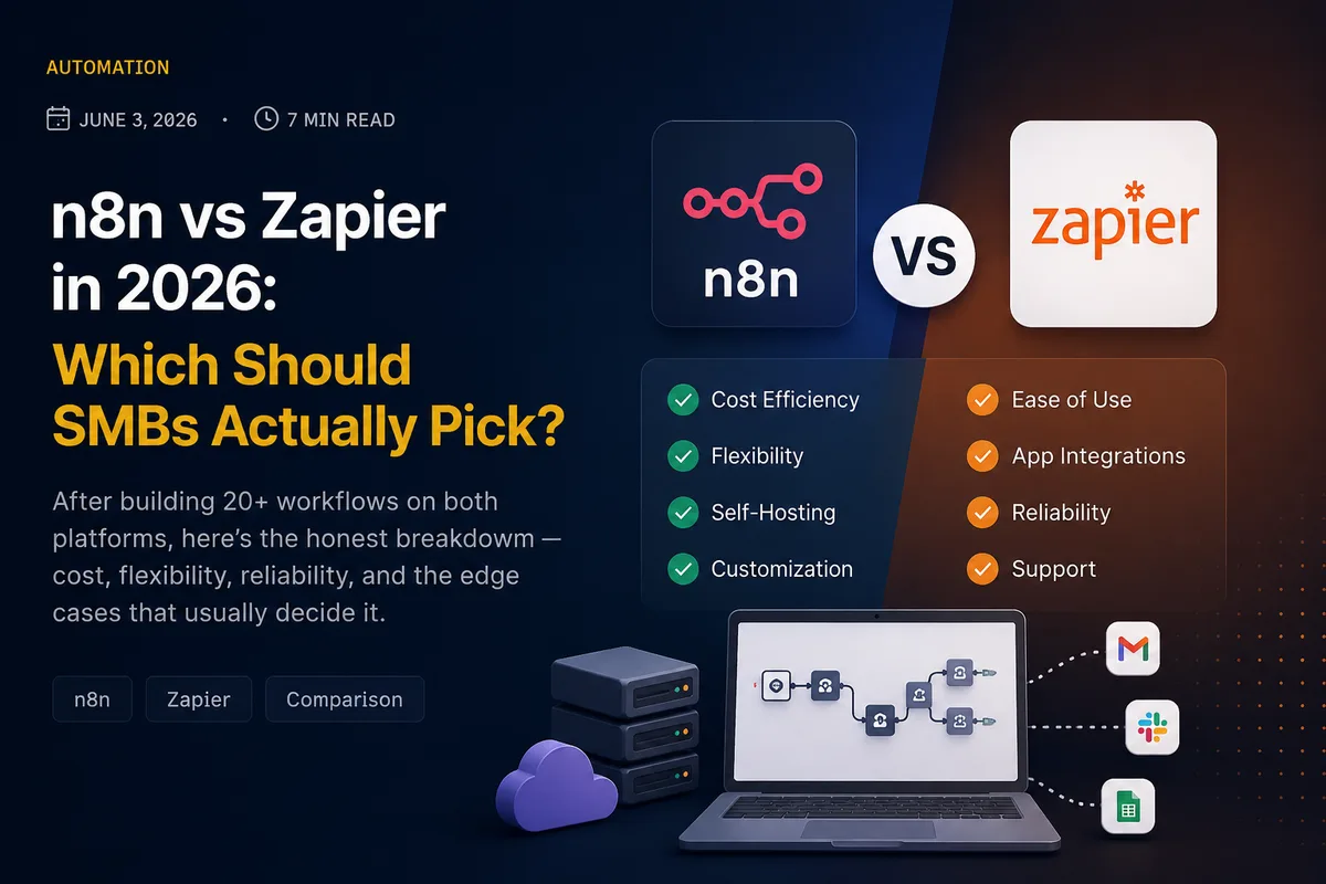 n8n vs Zapier in 2026: Which Should SMBs Actually Pick?